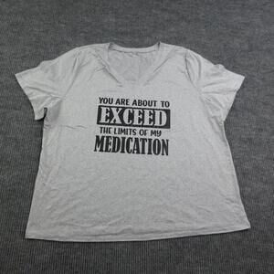 Exceed Limits Medication Shirt Mens 5XL Gray V-Neck Big & Tall Graphic Tee